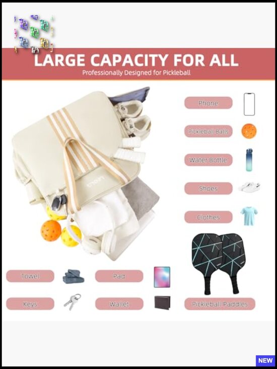 30L Pickleball Backpack with Shoe Compartment Versatile Sports Bag Tote Duffel main image 4